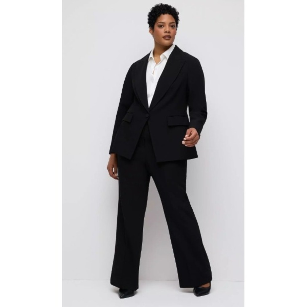 Torrid Studio 2 Piece Pant Suit Women‎ Plus Size 28R 5X Black Career Office NWT